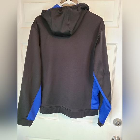 (1163) Sport-Tek Men's Classic Sports Hoodie, Size: Small Color: Black and Blue - Picture 10 of 16